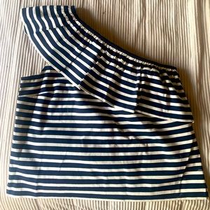Jcrew off the shoulder stripped top